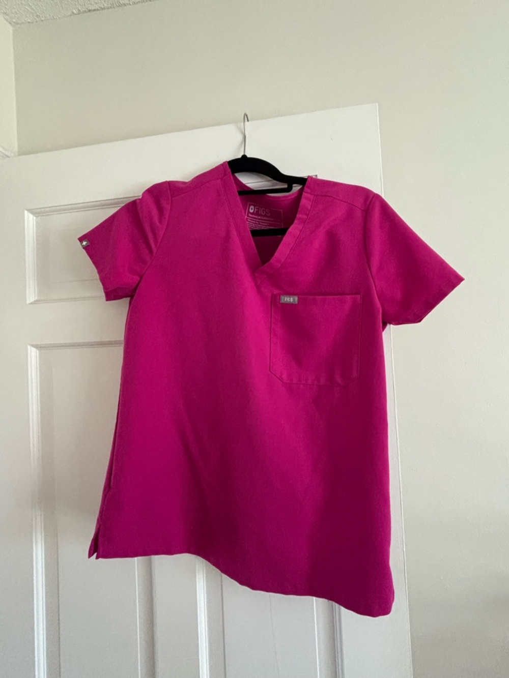 Figs Hot Pink V-Neck Medical Top